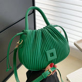 Pleated Drawstring Bucket Handbag for Women Party Clutch Crossbody