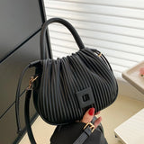 Pleated Drawstring Bucket Handbag for Women Party Clutch Crossbody