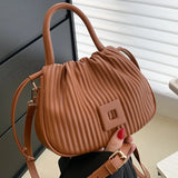 Pleated Drawstring Bucket Handbag for Women Party Clutch Crossbody