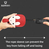Bunny Key Wallet Leather Smart Key Holder Soft Bag Housekeeper Key Chain