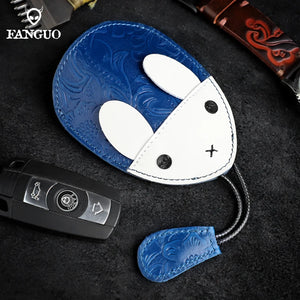 Bunny Key Wallet Leather Smart Key Holder Soft Bag Housekeeper Key Chain