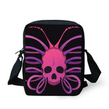 Butterfly Punk Skull Messenger Bag Mini Satchel Boys Girls Shoulder Bag