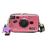 Camera Shape Print Shoulder Bag for Girls Ladies Clutch HandBags