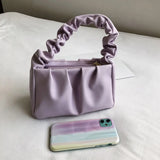 Retro PU Leather Ruffle Shopper Tote