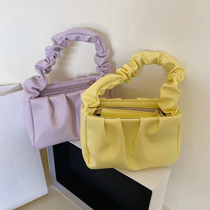 Retro PU Leather Ruffle Shopper Tote