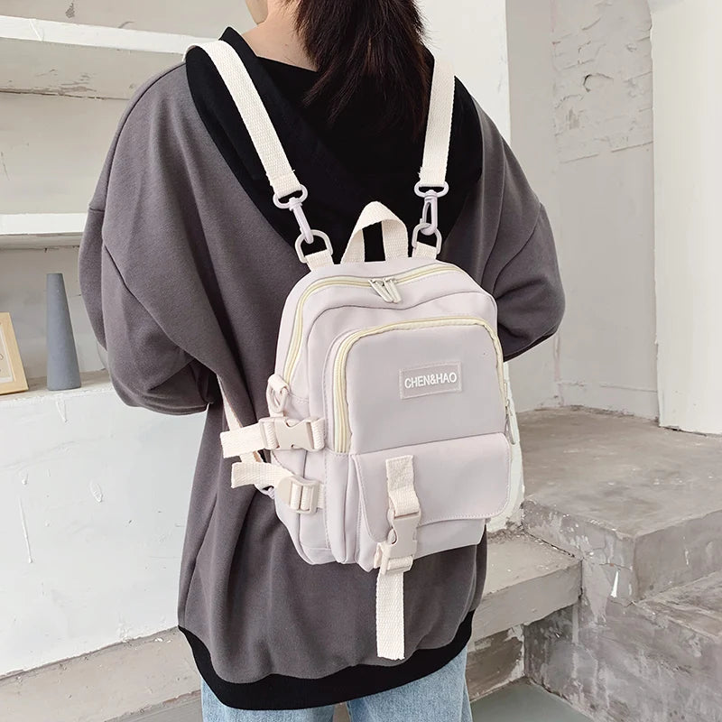 Canvas Mini Backpack Women Anti-theft School Bag Shoulder Bag Girls