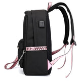 Letters Print School Bag Girl Student Backpack