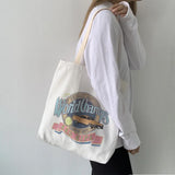 Canvas Shoulder Bag Women Ulzzang Harajuku Shopper Tote High Capacity