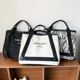 Canvas Large Capacity Women's Shoulder Bag Shopping Tote Crossbody