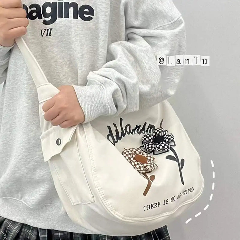 Japanese Retro Messenger Bag for Women Students