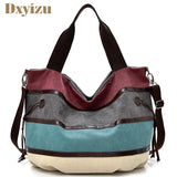 Canvas Patchwork Women Casual Tote Handbag Shoulder Bags Large Capacity