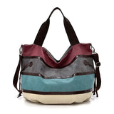 Canvas Patchwork Women Casual Tote Handbag Shoulder Bags Large Capacity