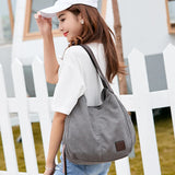 Canvas Shoulder Bag Female High Shopper Totes Casual Top-handle Bag