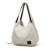 Canvas Shoulder Bag Female High Shopper Totes Casual Top-handle Bag