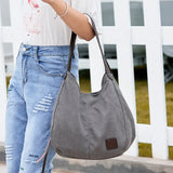 Canvas Shoulder Bag Female High Shopper Totes Casual Top-handle Bag
