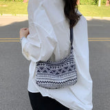 Geometric Pattern Hobo Bag Large Capacity Totes Shopping Bag