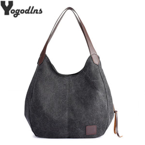 Canvas Shoulder Bag Women Multifunction Handbags Purse Large Capacity