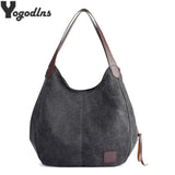 Canvas Shoulder Bag Women Multifunction Handbags Purse Large Capacity