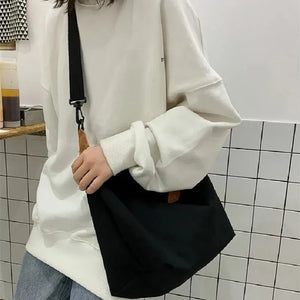 Women's Retro Canvas Shoulder Bag Casual Messenger Street Solid School Crossbody