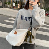 Women's Retro Canvas Shoulder Bag Casual Messenger Street Solid School Crossbody