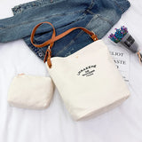 Large Capacity Canvas Tote Bag Shoulder Handbag Shopping Messenger Wallet