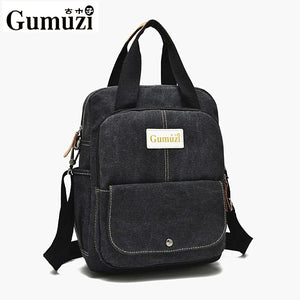 Canvas Women Backpack Large Capacity Female Travel Bag Gumuzi Casual Vintage