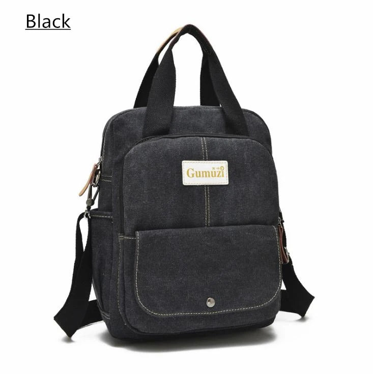 Canvas Women Backpack Large Capacity Female Travel Bag Gumuzi Casual Vintage