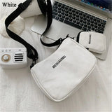 Canvas Women Bag Female Solid Crossbody Messenger Bag Letter Shoulder Handbags