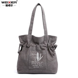 Canvas Women Handbags Vintage Female Shoulder bags Ladies Shopping Travel Bag