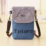 Canvas Totoro Pattern Embroidery Messenger Bag for Girls