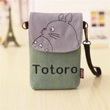Canvas Totoro Pattern Embroidery Messenger Bag for Girls