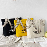 Canvas Women Shoulder Bag Large Capacity Tote Bag Solid Crossbody Bag