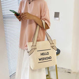 Canvas Women Shoulder Bag Large Capacity Tote Bag Solid Crossbody Bag