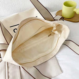 Canvas Women Shoulder Bag Large Capacity Tote Bag Solid Crossbody Bag