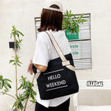 Canvas Women Shoulder Bag Large Capacity Tote Bag Solid Crossbody Bag
