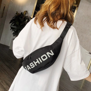 Canvas Women Waist Pack Casual Adjustable Belt Zipper Chest Bags
