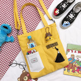 Canvas Geometric Pattern Shoulder Bag