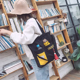 Canvas Geometric Pattern Shoulder Bag