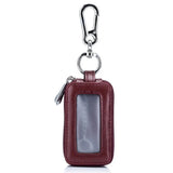 Leather Double Pocket Zipper Mini Wallet Key Bag