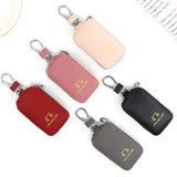 Cat Printed Leather Car Key Bag Zipper Holder Cover