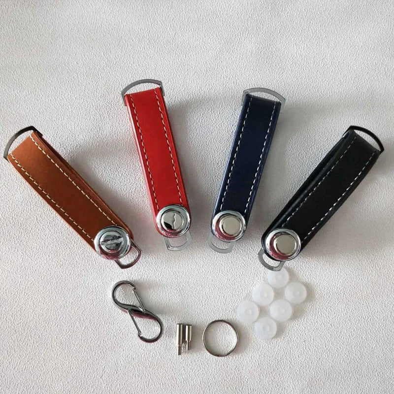 Leather Car Key Pouch Bag Holder Chain Wallet Organizer