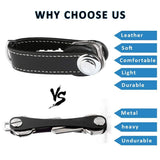 Leather Car Key Pouch Bag Holder Chain Wallet Organizer