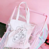 Cartoon Abstract Canvas Women Large Capacity Casual Printing Shoulder Bag