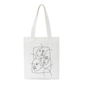 Cartoon Abstract Canvas Women Large Capacity Casual Printing Shoulder Bag