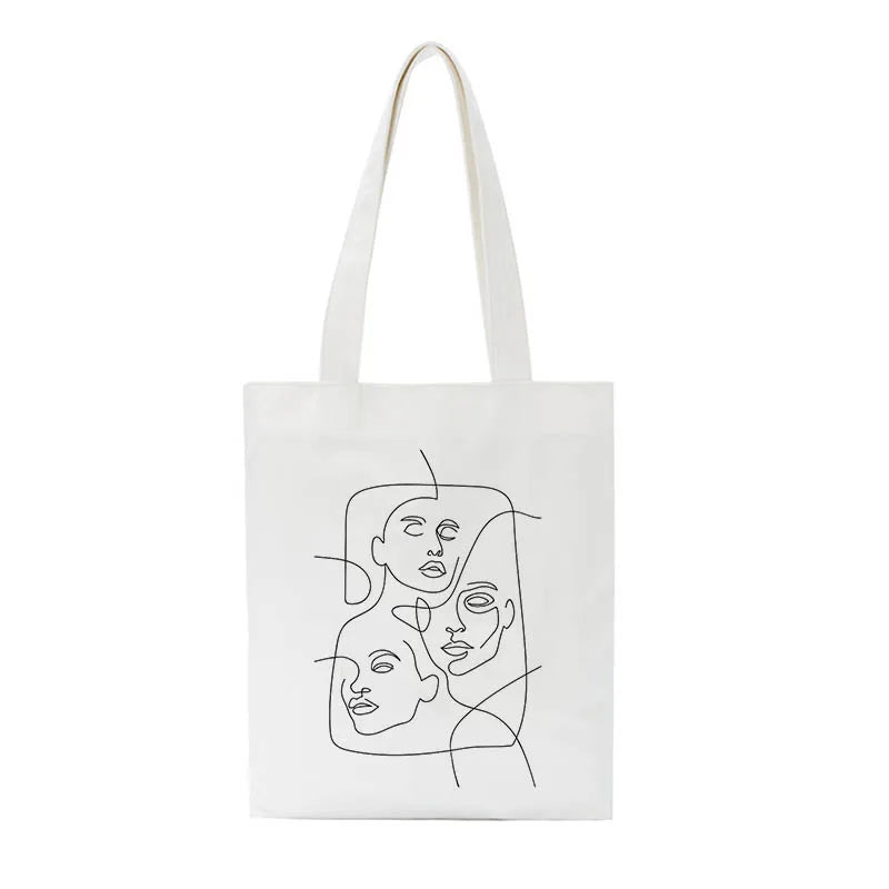 Cartoon Abstract Canvas Women Large Capacity Casual Printing Shoulder Bag