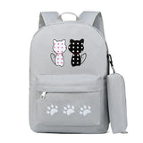 Cat Printing Kids Backpacks Girls School Bags 3pcs/set
