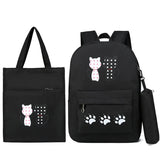 Cat Printing Kids Backpacks Girls School Bags 3pcs/set