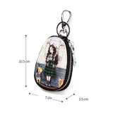 Girl's Cartoon Leather Key Bag - Zipper Key Wallet Holder
