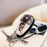 Girl's Cartoon Leather Key Bag - Zipper Key Wallet Holder