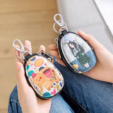 Girl's Cartoon Leather Key Bag - Zipper Key Wallet Holder